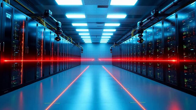 server room with data racks