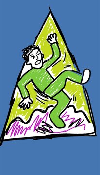 Caution Slippery Floor Warning Sign Green Triangle