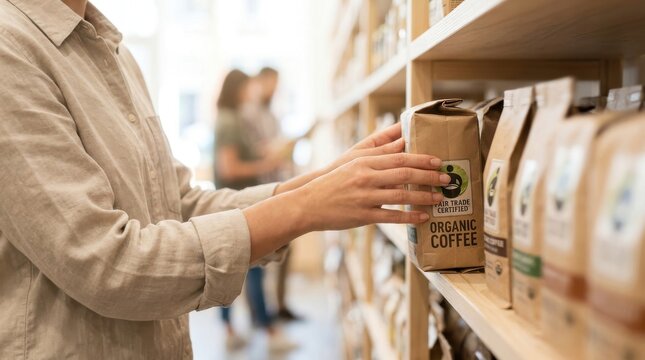 Loyal consumer choosing socially responsible products in retail shopping environment