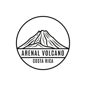 Arenal Volcano Costa Rica Logo Circle Outline