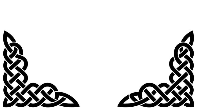 Black Celtic Knot Corner Borders and Ornaments Set