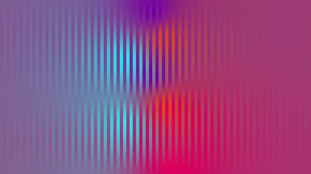 Abstract colorful background with moving vertical lines and vibrant neon gradient shades of cyan purple magenta orange and red in a modern retro synthwave style