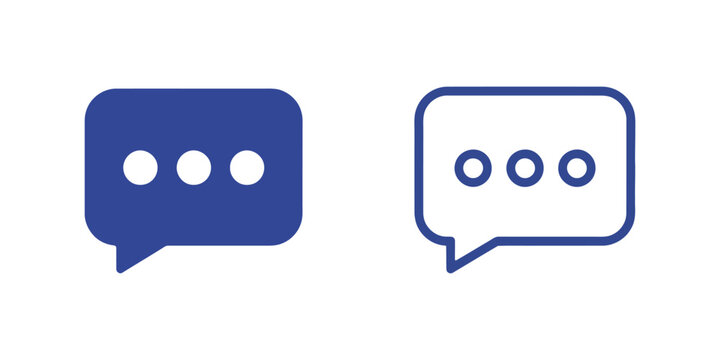 Message bubble icons with three dots representing typing status and communication chat box.