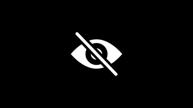 Eye With Slash Privacy Security Data Protection And Invisible Mode Animation Transparent Background Alpha Channel