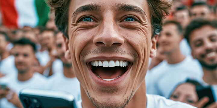 Pure joy radiates from the face of a devoted supporter
