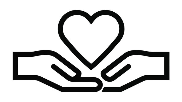 Hands Holding Heart Symbol Representing Care and Support.