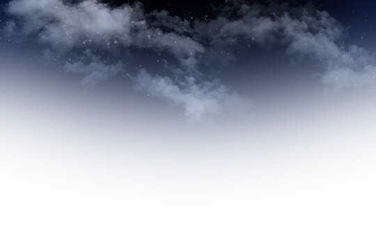 Night Cloud Frame PNG with Starry Sky Atmospheric Border Overlay