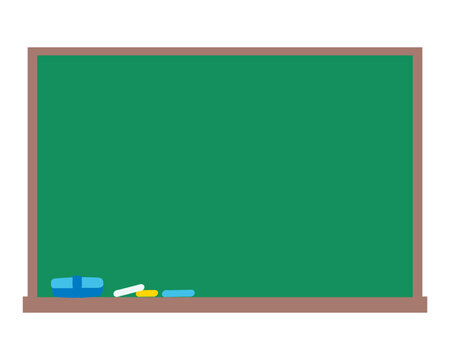 シンプルな黒板のイラスト　学校用品
