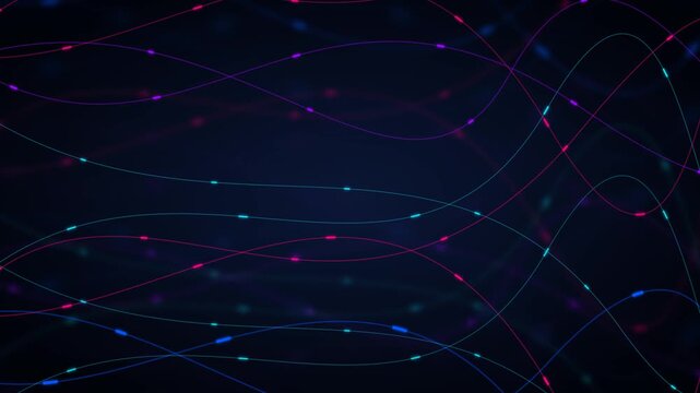 Optical fiber data stream glowing cyber network tech