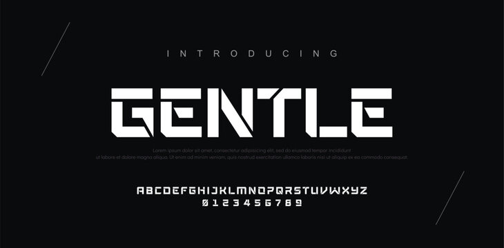 Gentle abstract sports logo alphabet fonts. Typography minimalist urban sana serif digital fashion future creative logos fonts. vector illustration