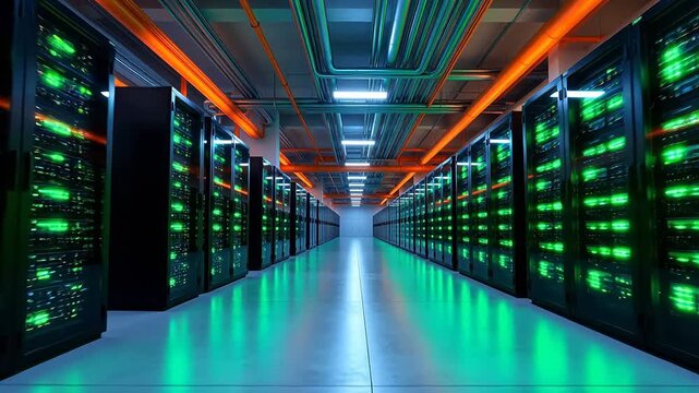 server room with rows of data servers