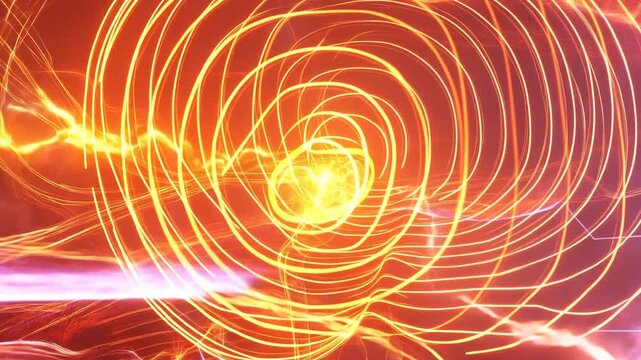 Arc contacting head in city, brain paths lighting and camera zooming activating midbrain core