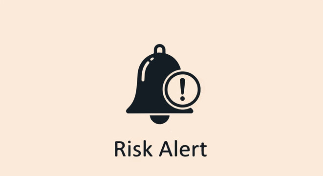 Graphic Illustration of a Risk Alert Bell with Exclamation.