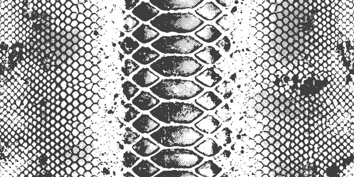 Detailed black and white snake skin texture pattern