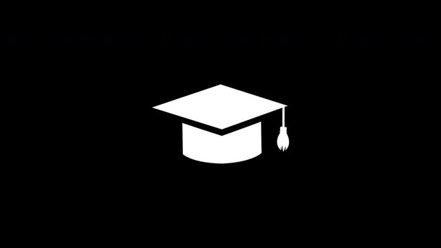 Graduation Hat Academic Degree And Online Learning Education Loop Transparent Background Alpha Channel