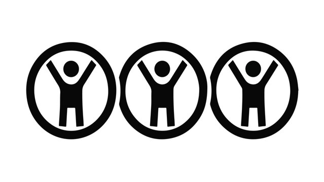 Set of Three Human Figures in Circular Frames.