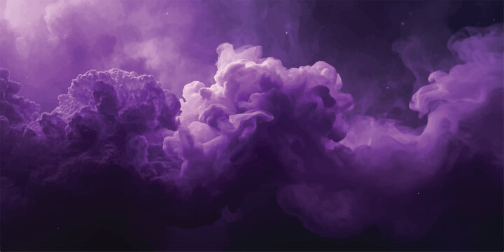 Blue and Purple Abstract Cloudscape Background with Dramatic Sunlight Storm Clouds and Celestial Sky Atmosphere