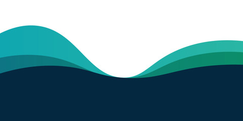 Obraz premium Abstract Dark Blue and Teal Curved Wave Footer Background