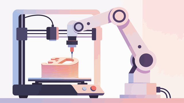 Industrial robotic 3D printing machine.