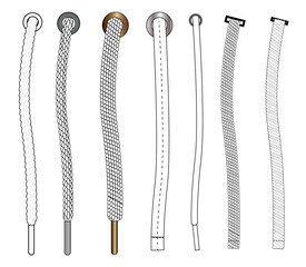 Drawcord Vector Pattern Brush Set – Rope, Cord & Flat Lace Illustrator Brushes © laura