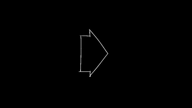 Arrow, a white arrow pointing to the right on a black background with a distressed texture