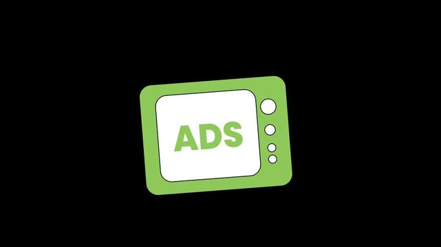 Television advertising symbol with green border
