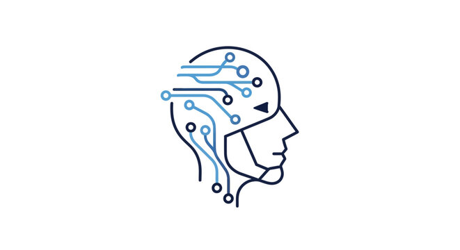 AI Brain Icon A Futuristic Representation of Artificial Intelligence and Neural Networks