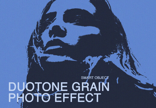 Duotone Grain Screen Print Photo Effect