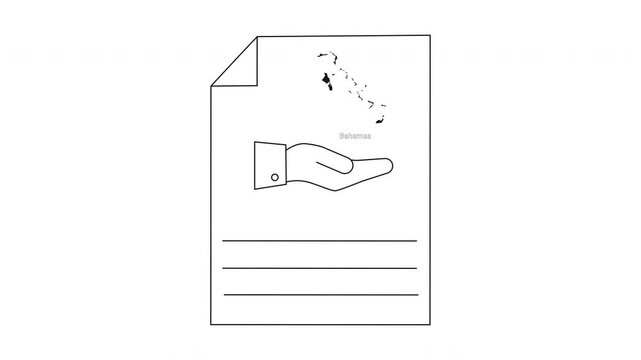 Hand holding paper with instructions and falling dots.