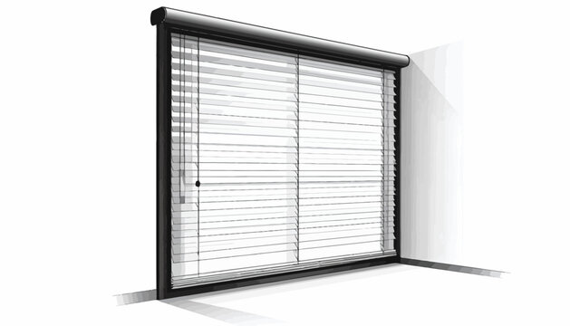 Large industrial metal security shutter door.