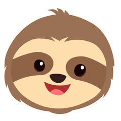 Fototapeta premium Cute Sloth Face Illustration