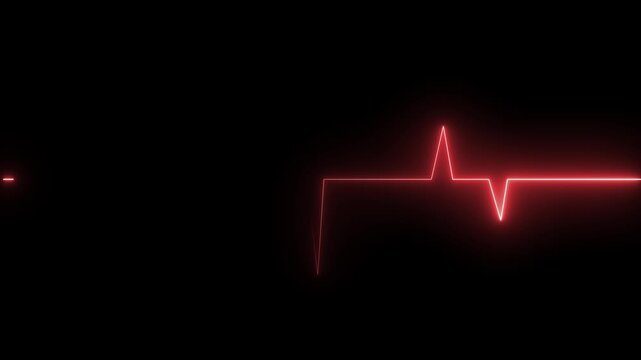 ECG monitor beating heart with a neon electrocardiogram overlay, featuring dynamic HUD elements and a gradient background 4K video animation.