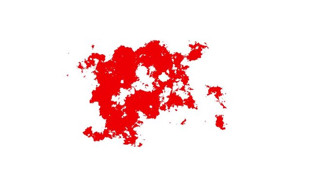 Trinidad and Tobago animation. Shape of the country with pulsating colored dots. Large size square blocks. Digital style map on white background. Abstract 4K  video.