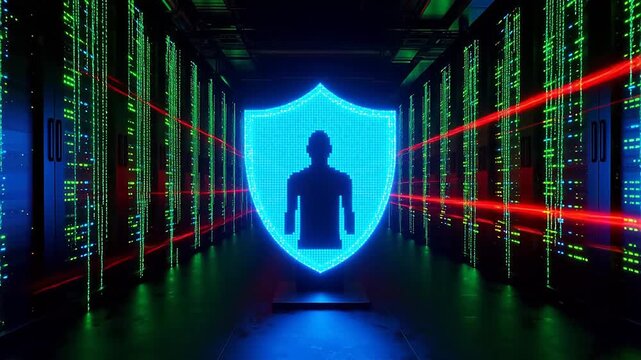 Digital security shield in server room