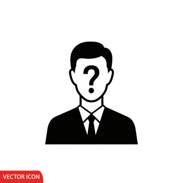Businessman with question mark face.