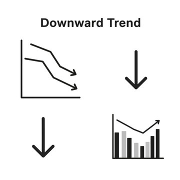 Downward Trend Line Graph Icons.
