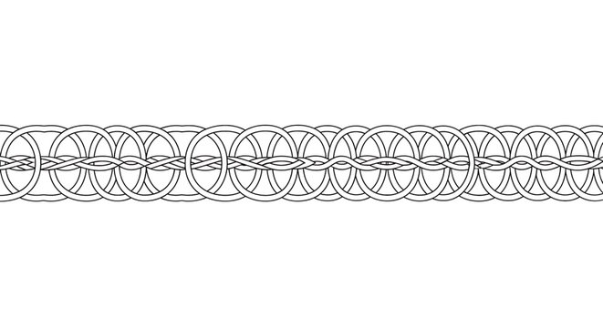 Seamless chain mail pattern with interlocking metal rings
