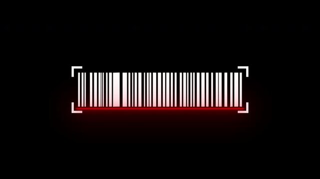 Inventory Barcode Reader With Red Laser Line Loop Animation Transparent Background Alpha Channel