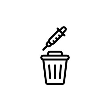 B3 waste management outline icon and illustration