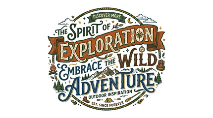 Obraz premium Spirit of Exploration Embrace Adventure Outdoor Inspiration Vector Art
