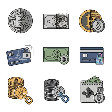 Cryptocurrency and Finance Icons