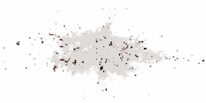 Brown dirt splatter on a white background a textured and irregular shape soil mud splash