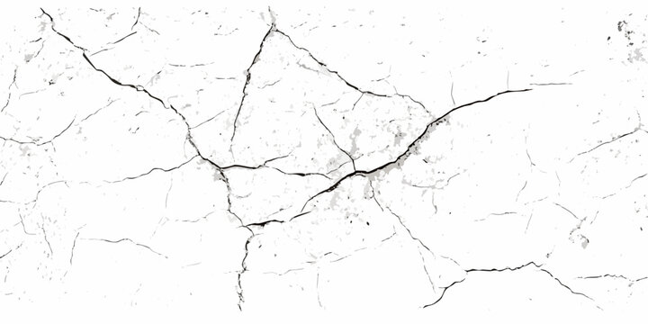 Cracked surface texture with irregular fractures on a white background breakage chipping cleavage crack crevice