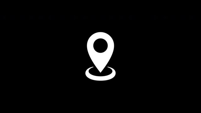 Location Icon Jumping Reveal And Gps Map Marker Navigation Loop Transparent Background Alpha Channel