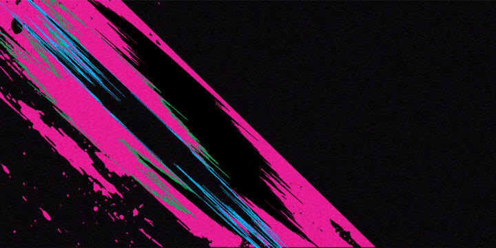 Car sticker wrap banner abstract sporty lines pink blue greenish grunge color combination brush storm thunder modern pattern racing motorsport.