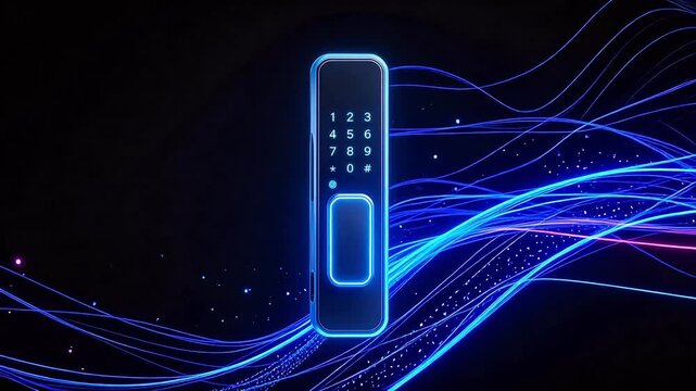 Smart door lock with glowing lights