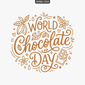The flat design for World Chocolate Day poster focuses on simplicity, elegance, and ease of recognition.