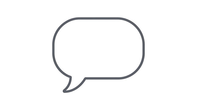 A minimalist line drawing of a speech bubble radiates dynamic energy