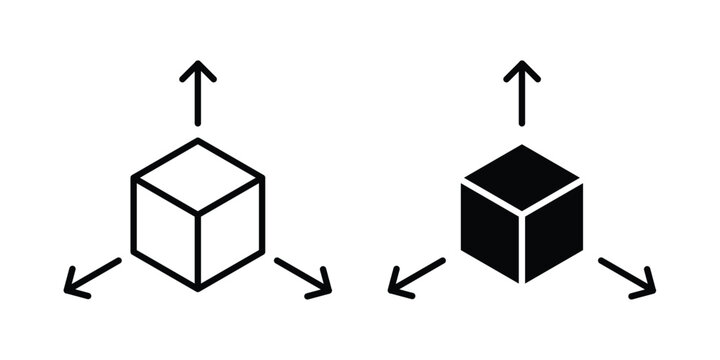 3D modeling icon for graphic design projects and web designs
