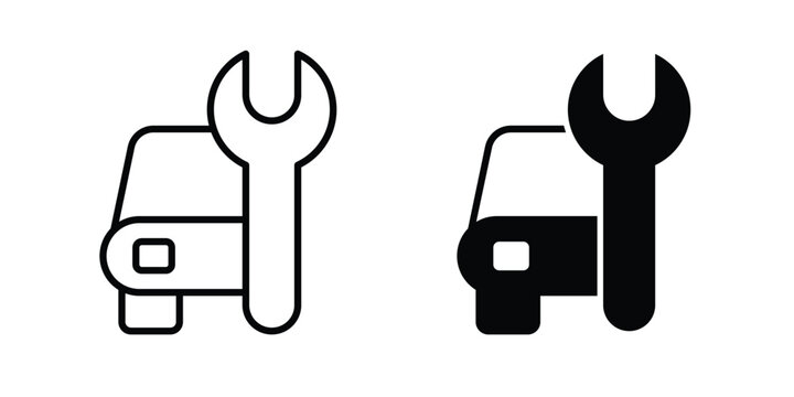 Car repair icon for graphic design projects and web designs